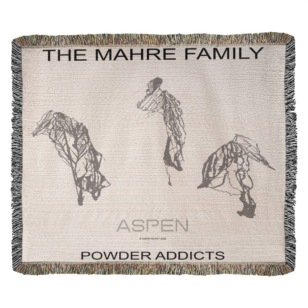 PERSONALIZED ASPEN, COLORADO WOVEN BLANKET