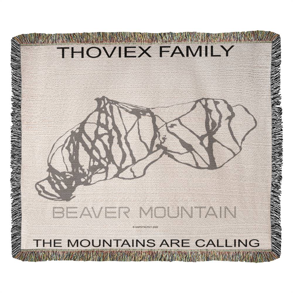 PERSONALIZED BEAVER MOUNTAIN, UTAH WOVEN BLANKET