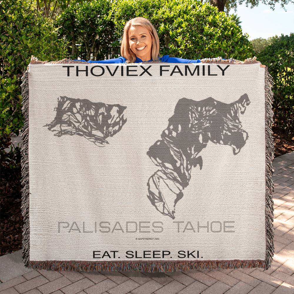 PERSONALIZED Palisades Tahoe, California WOVEN BLANKET