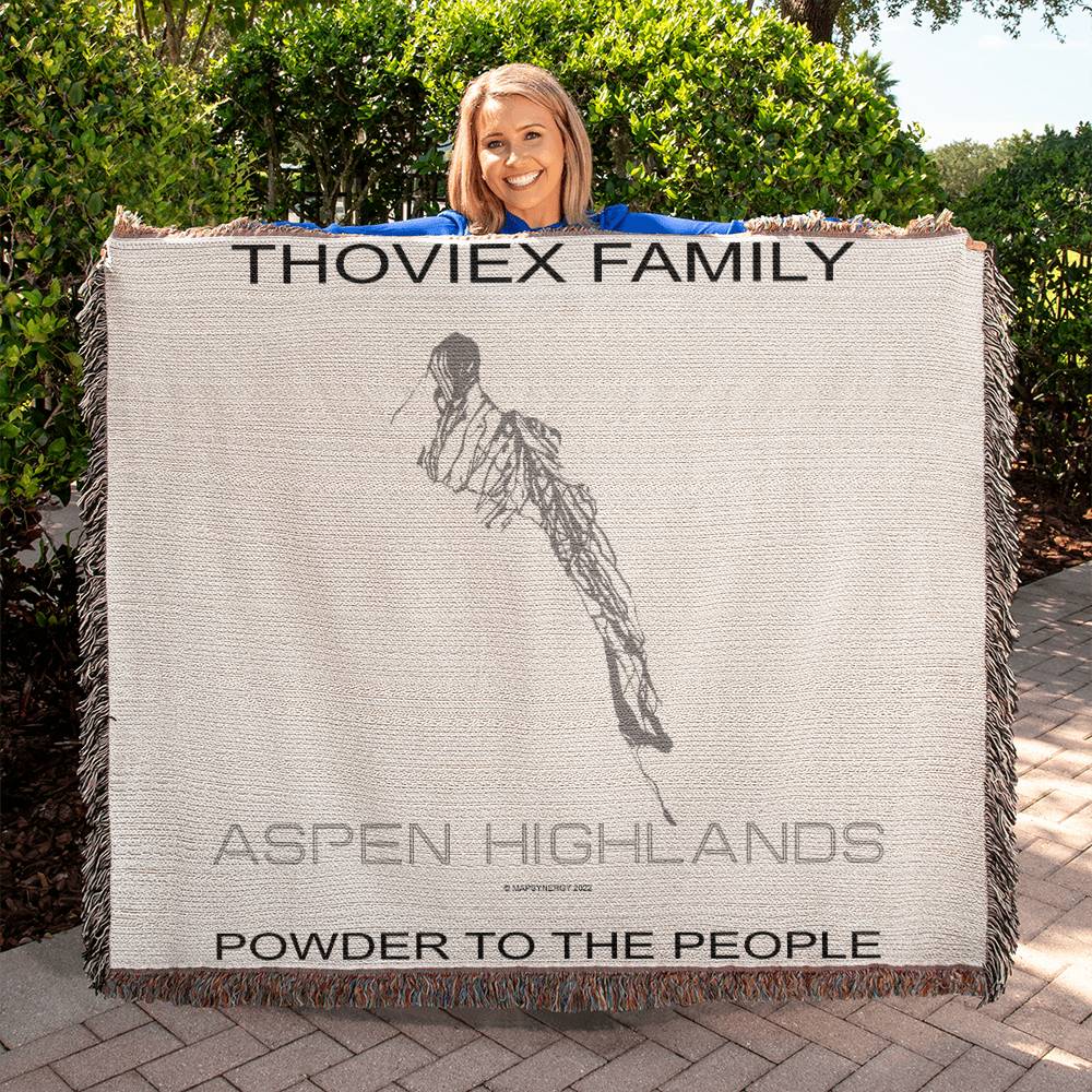 PERSONALIZED ASPEN HIGHLANDS, COLORADO WOVEN BLANKET