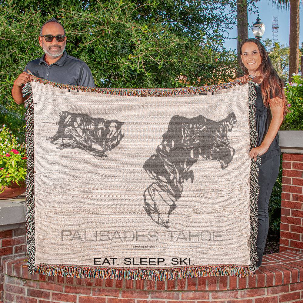 PERSONALIZED Palisades Tahoe, California WOVEN BLANKET