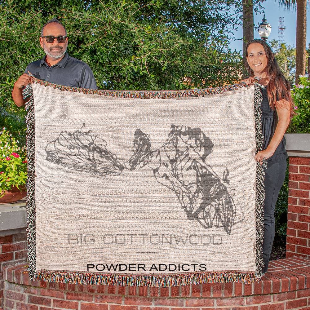 PERSONALIZED BIG COTTONWOOD UTAH WOVEN BLANKET Powderaddicts