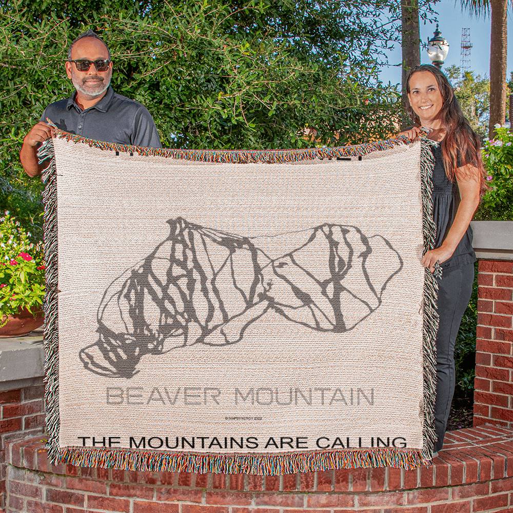 PERSONALIZED BEAVER MOUNTAIN, UTAH WOVEN BLANKET