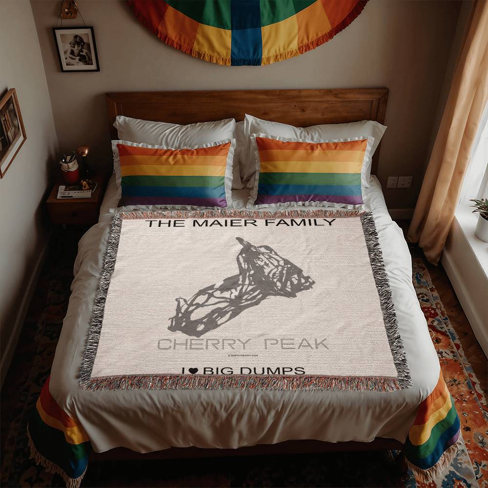 PERSONALIZED CHERRY PEAK, UTAH WOVEN BLANKET