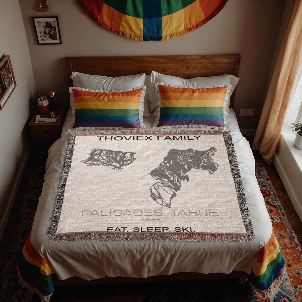 PERSONALIZED Palisades Tahoe, California WOVEN BLANKET