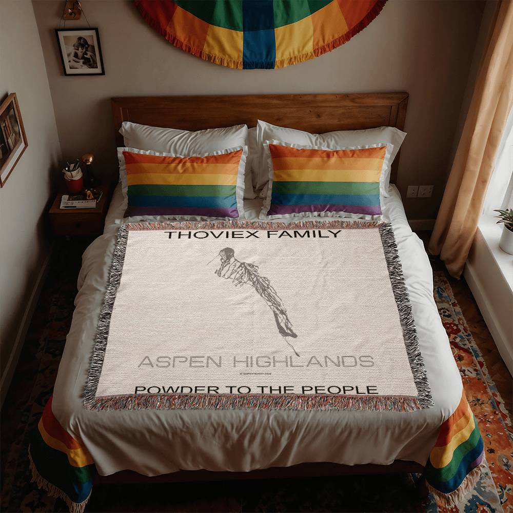 PERSONALIZED ASPEN HIGHLANDS, COLORADO WOVEN BLANKET