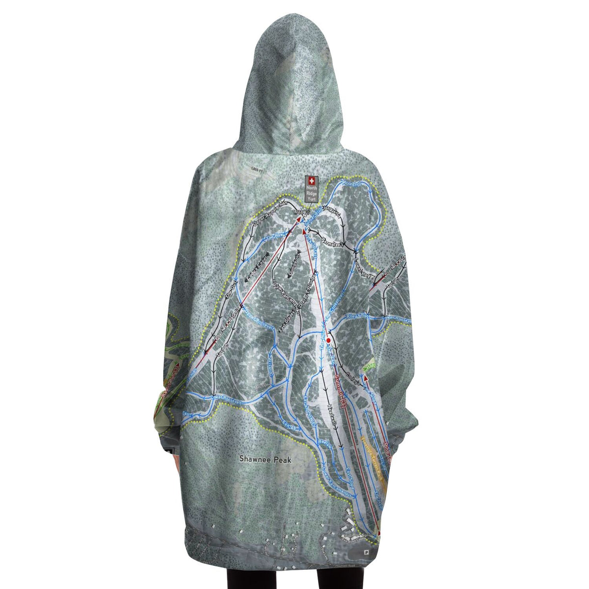 Shawnee Peak, Maine Ski Trail Map - Snug Hoodie