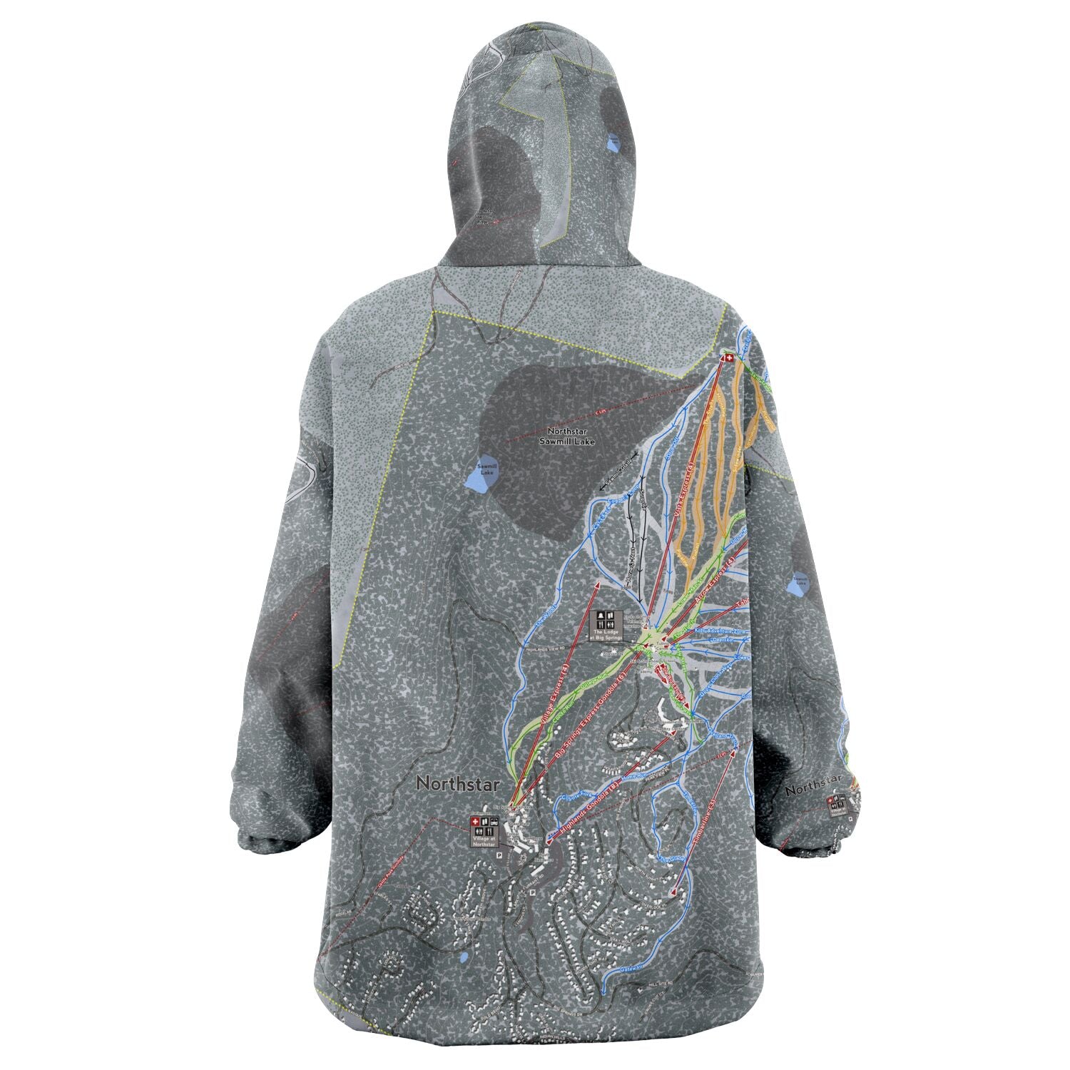 Northstar, California Ski Trail Map - Snug Hoodie