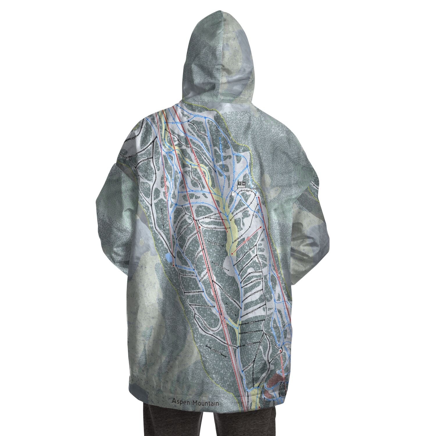 Aspen Mountain, Colorado Ski Trail Map Snug Hoodie