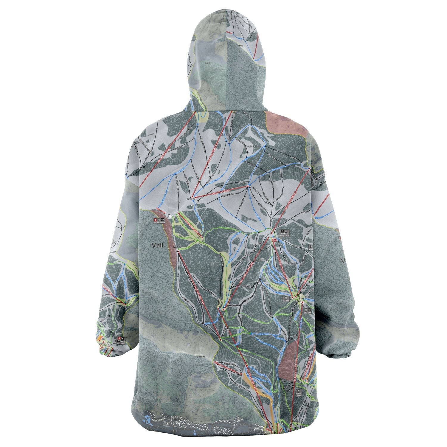 Vail, Colorado Ski Trail Map - Snug Hoodie