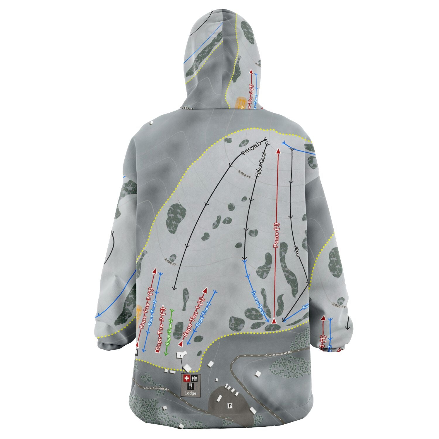 Echo Valley, Washington Ski Trail Map - Snug Hoodie