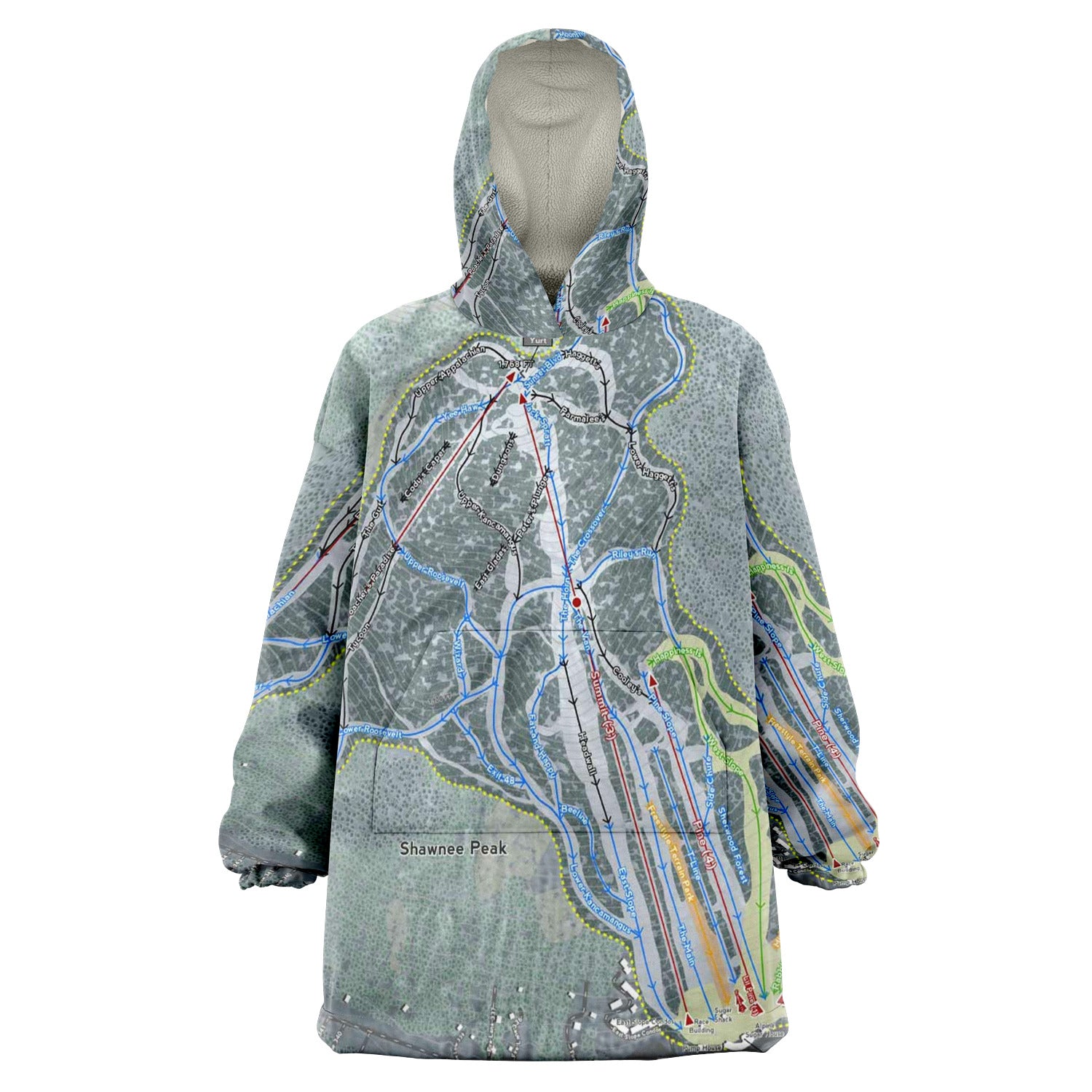 Shawnee Peak, Maine Ski Trail Map - Snug Hoodie