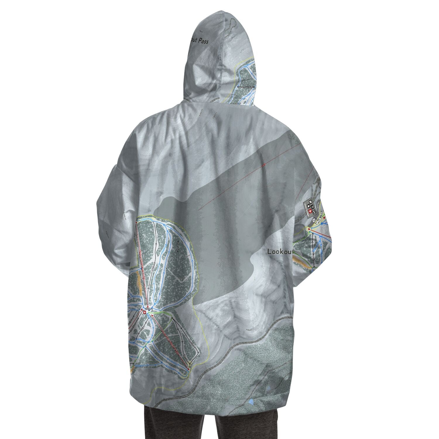 Lookout Pass, Idaho Ski Trail Map - Snug Hoodie