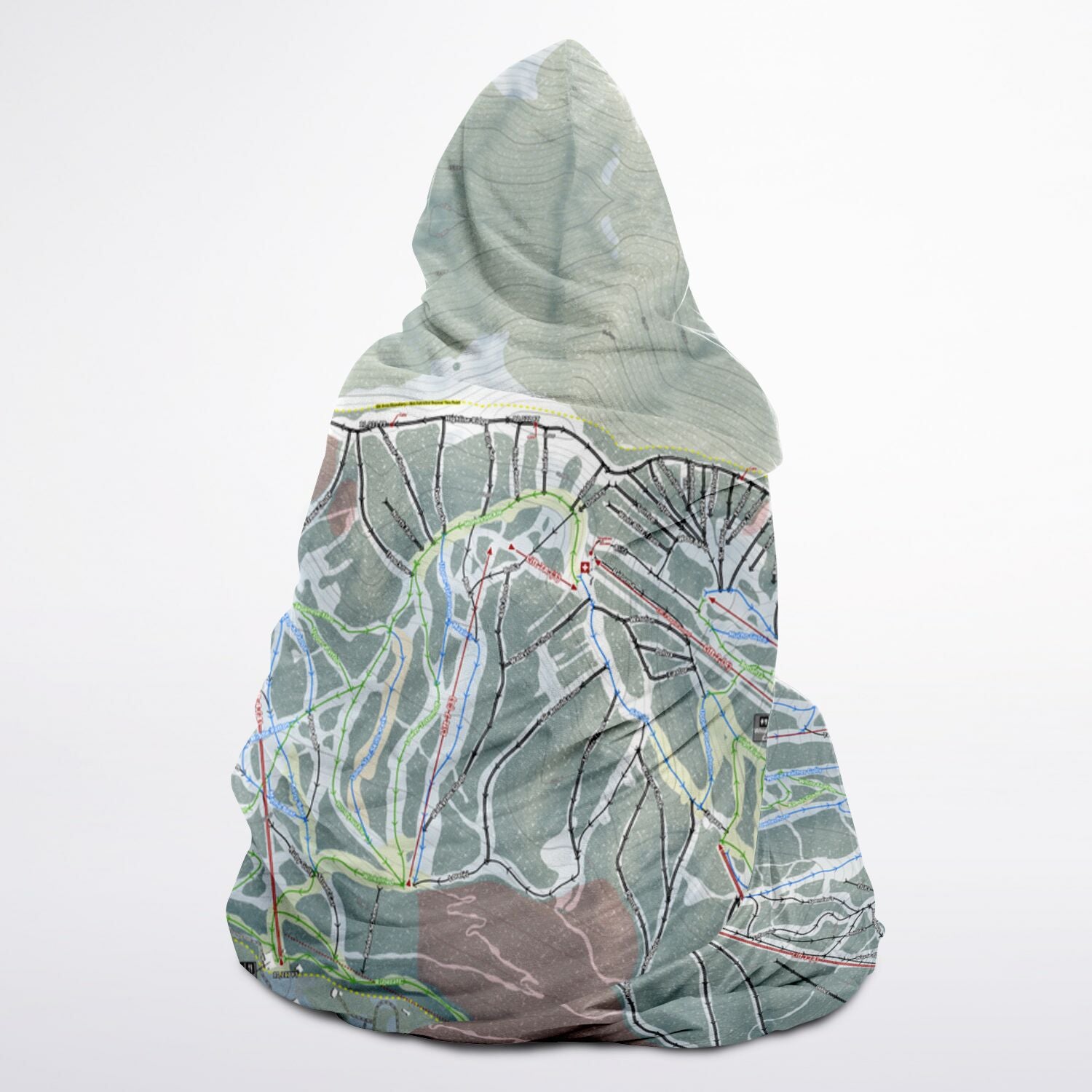 Taos, New Mexico Ski Trail Map - Youth Hooded Blanket