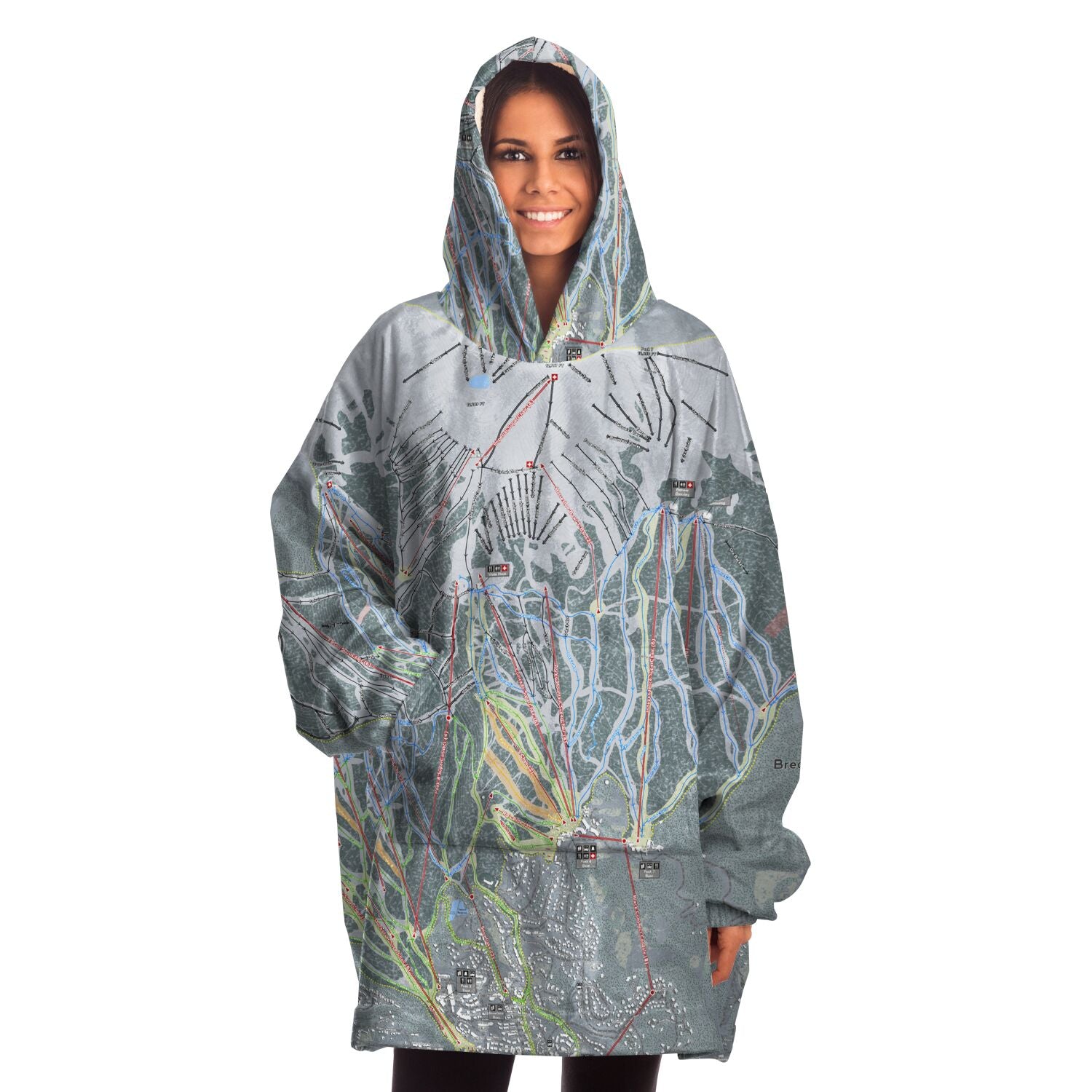 Breckenridge, Colorado Ski Trail Map - Snug Hoodie