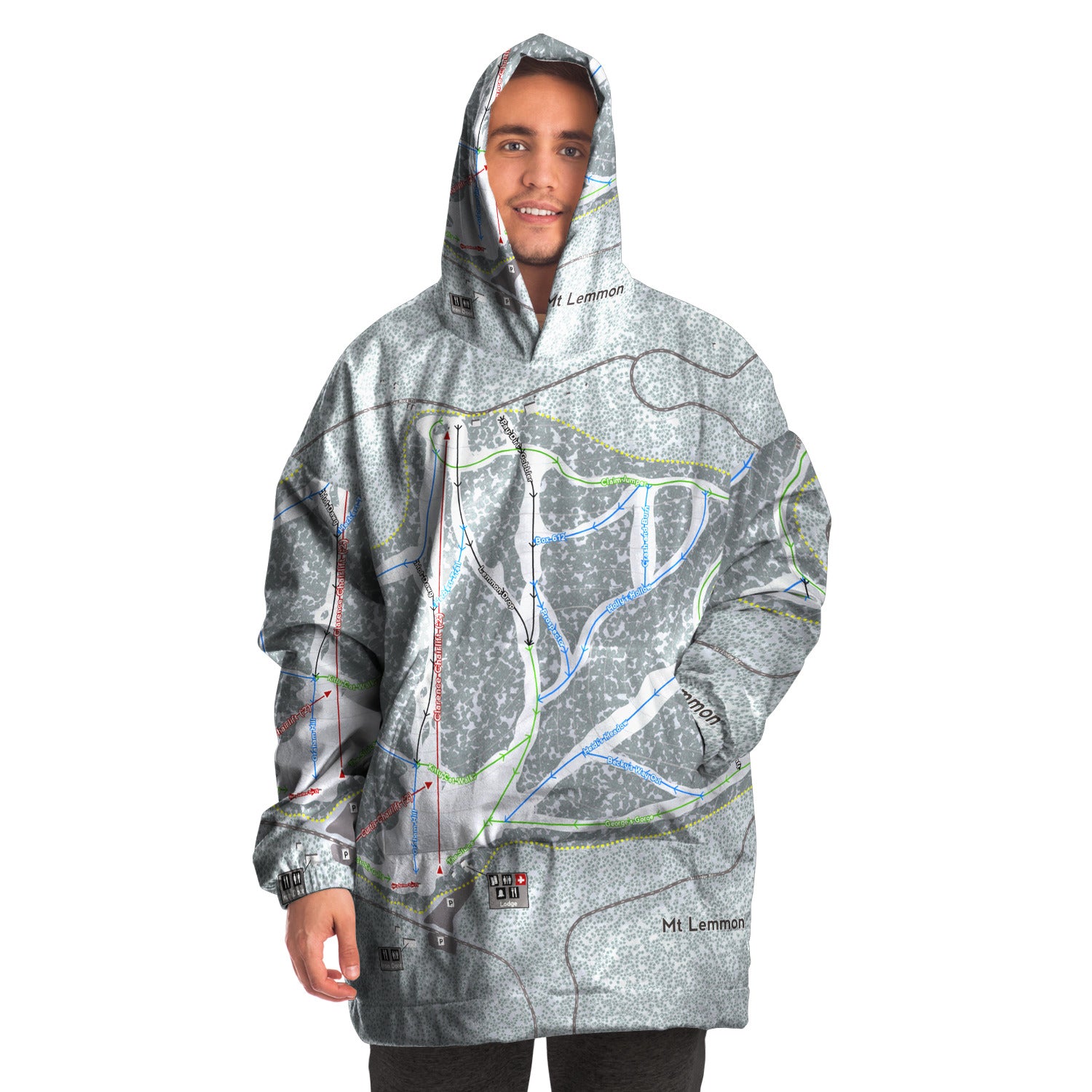 Mt Lemmon, Arizona Ski Trail Map Snug Hoodie