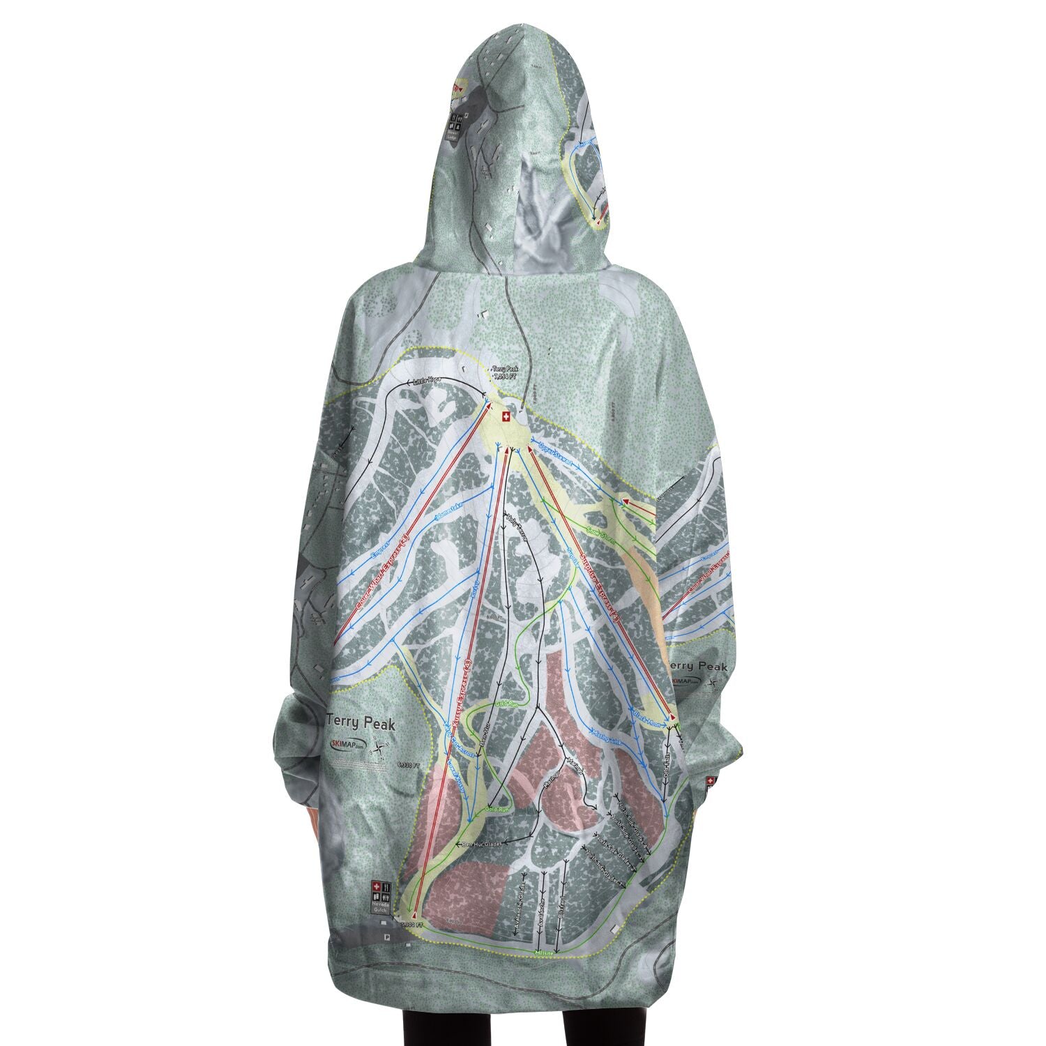 Terry Peak, South Dakota Ski Trail Map - Snug Hoodie