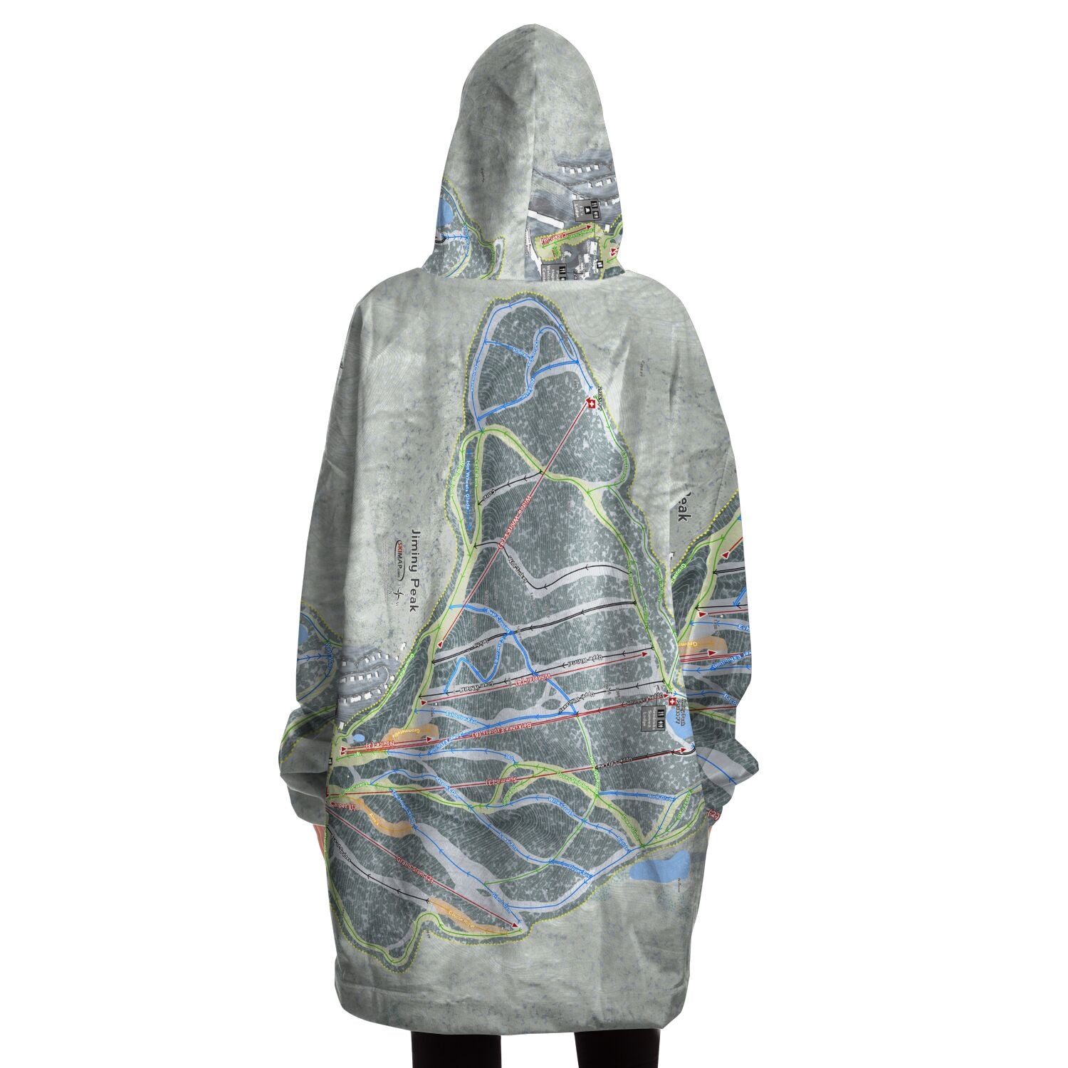 Jiminy Peak, Massachusetts Ski Trail Map Snug Hoodie