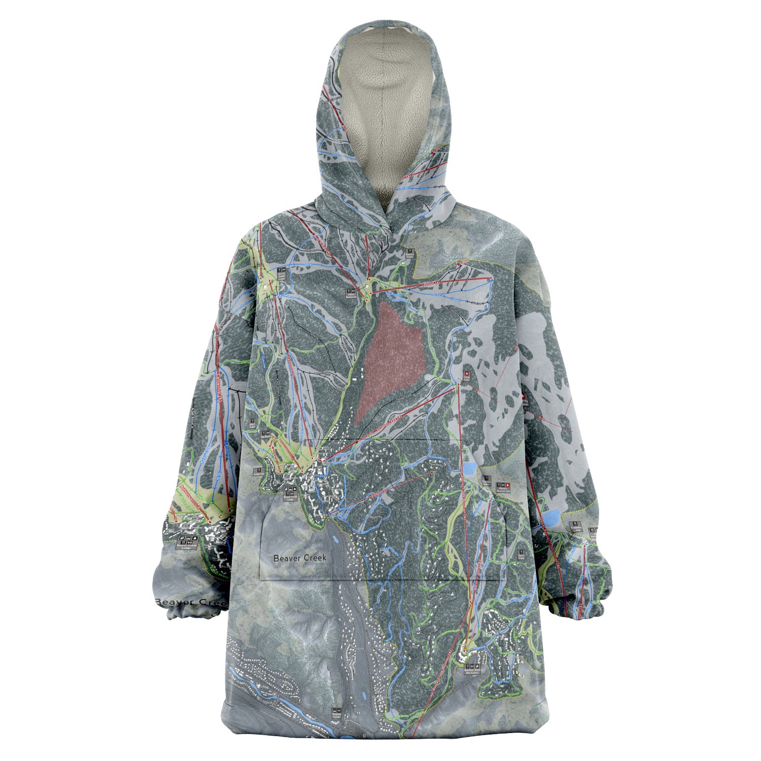 Beaver Creek, Colorado Ski Trail Map - Snug Hoodie