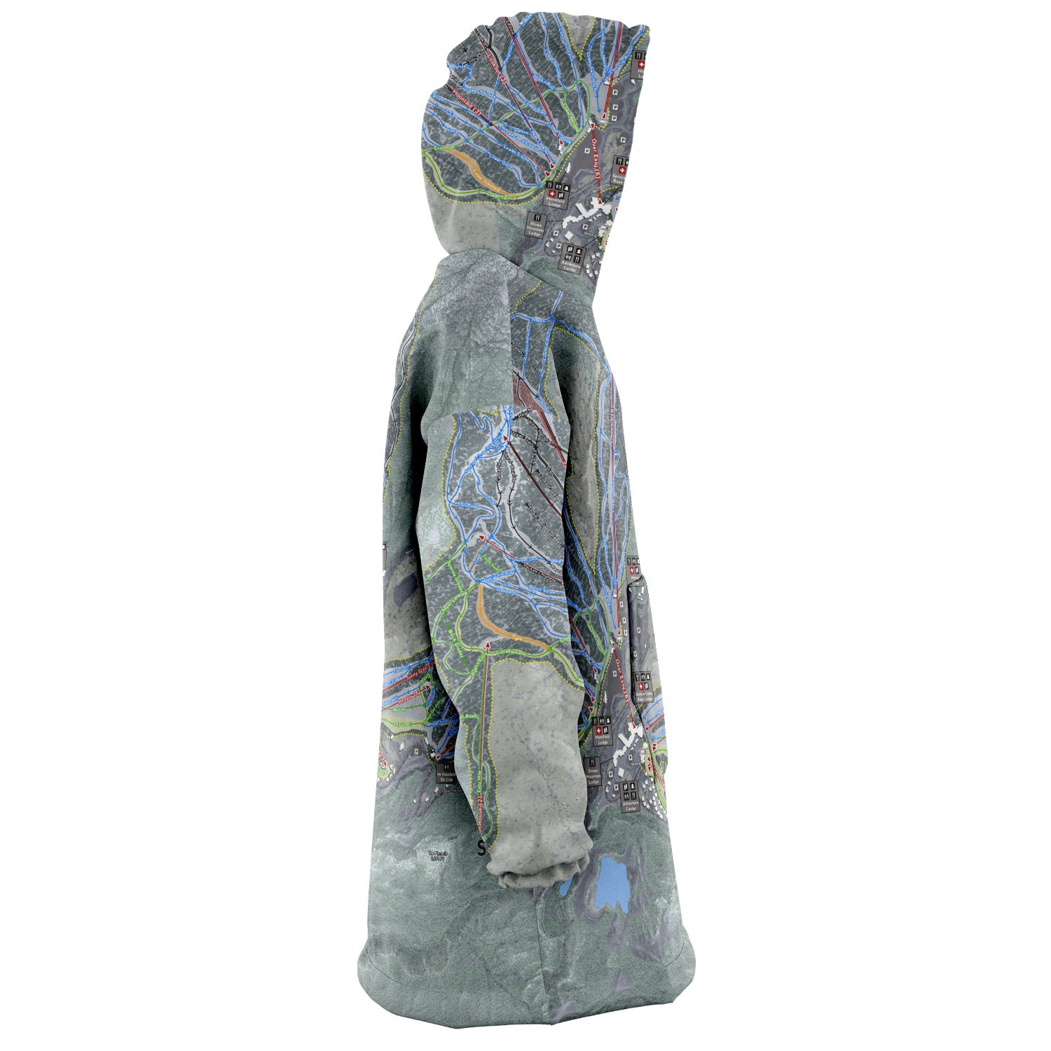 Stowe, Vermont Ski Trail Map - Snug Hoodie