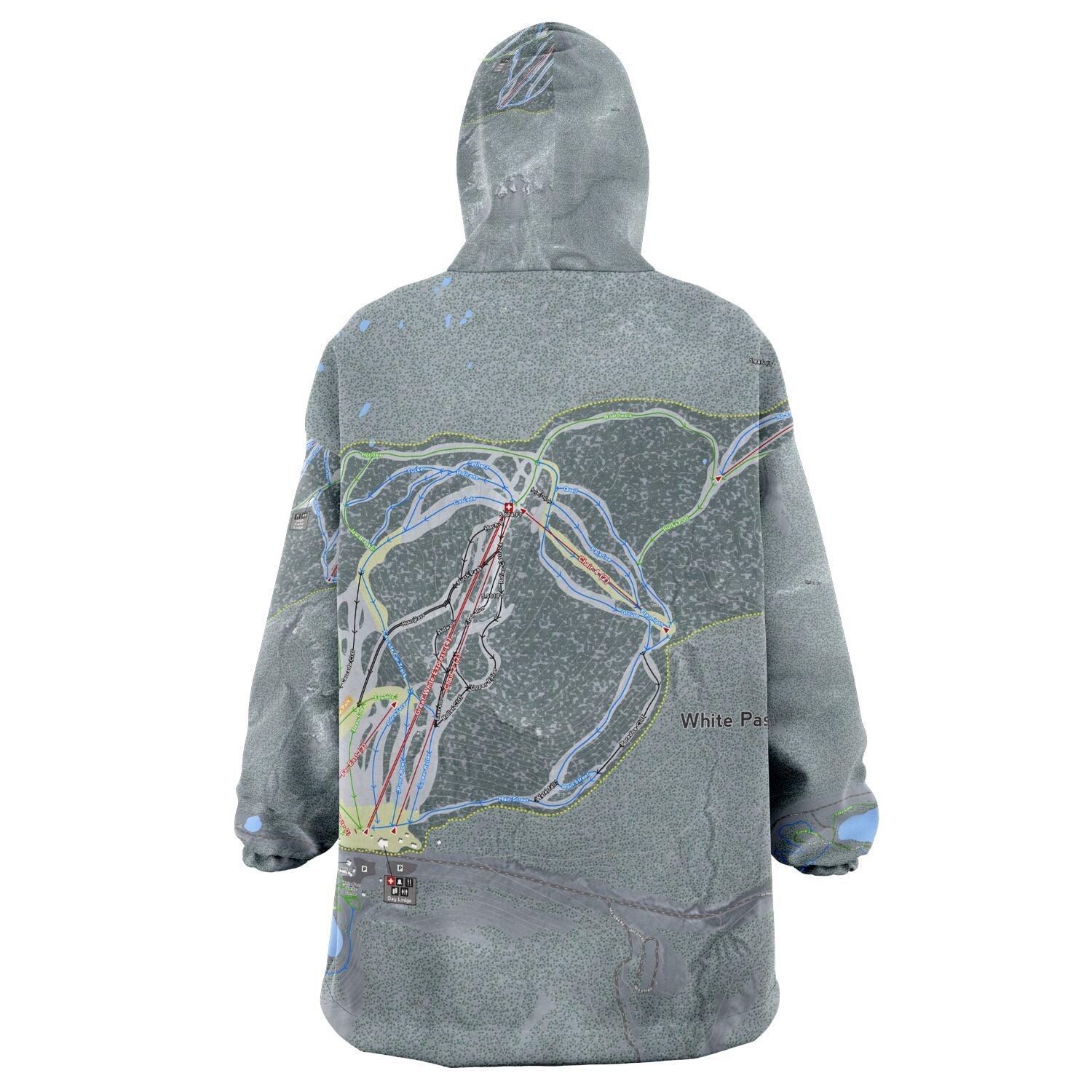 White Pass, Washington Ski Trail Map - Snug Hoodie