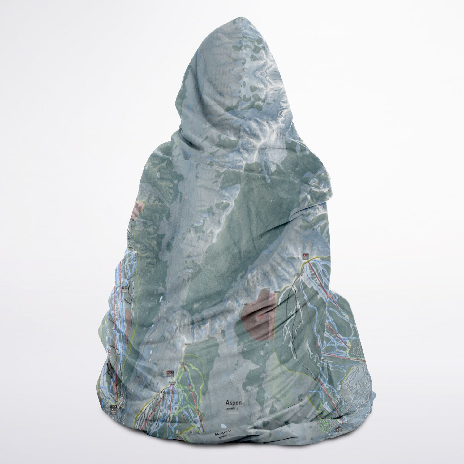 Aspen Snowmass, Colorado Ski Trail Map - Youth Hooded Blanket