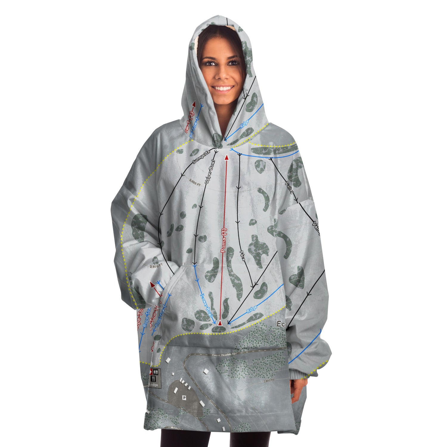 Echo Valley, Washington Ski Trail Map - Snug Hoodie