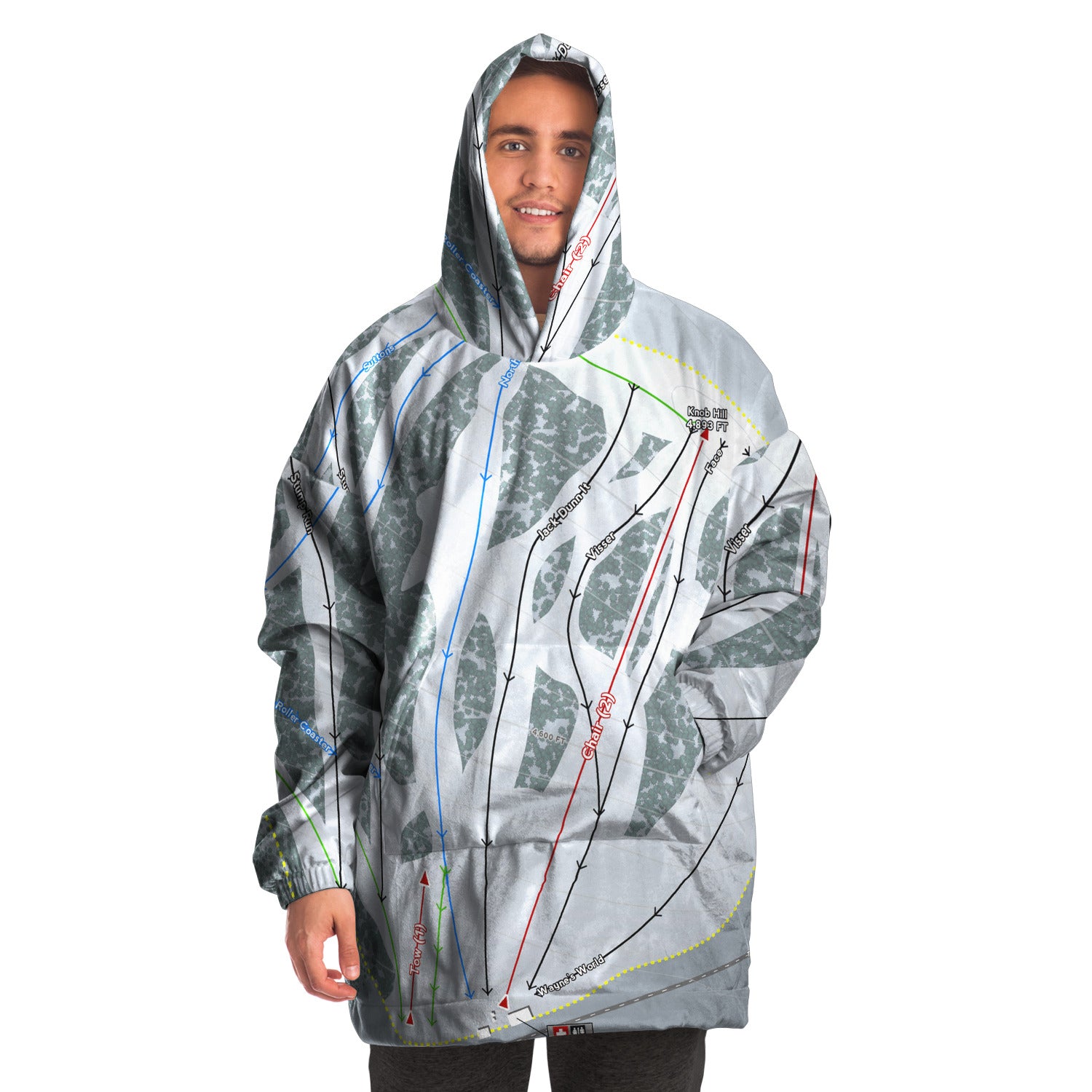 SITZMARK, WASHINGTON SKI TRAIL MAP Snug Hoodie