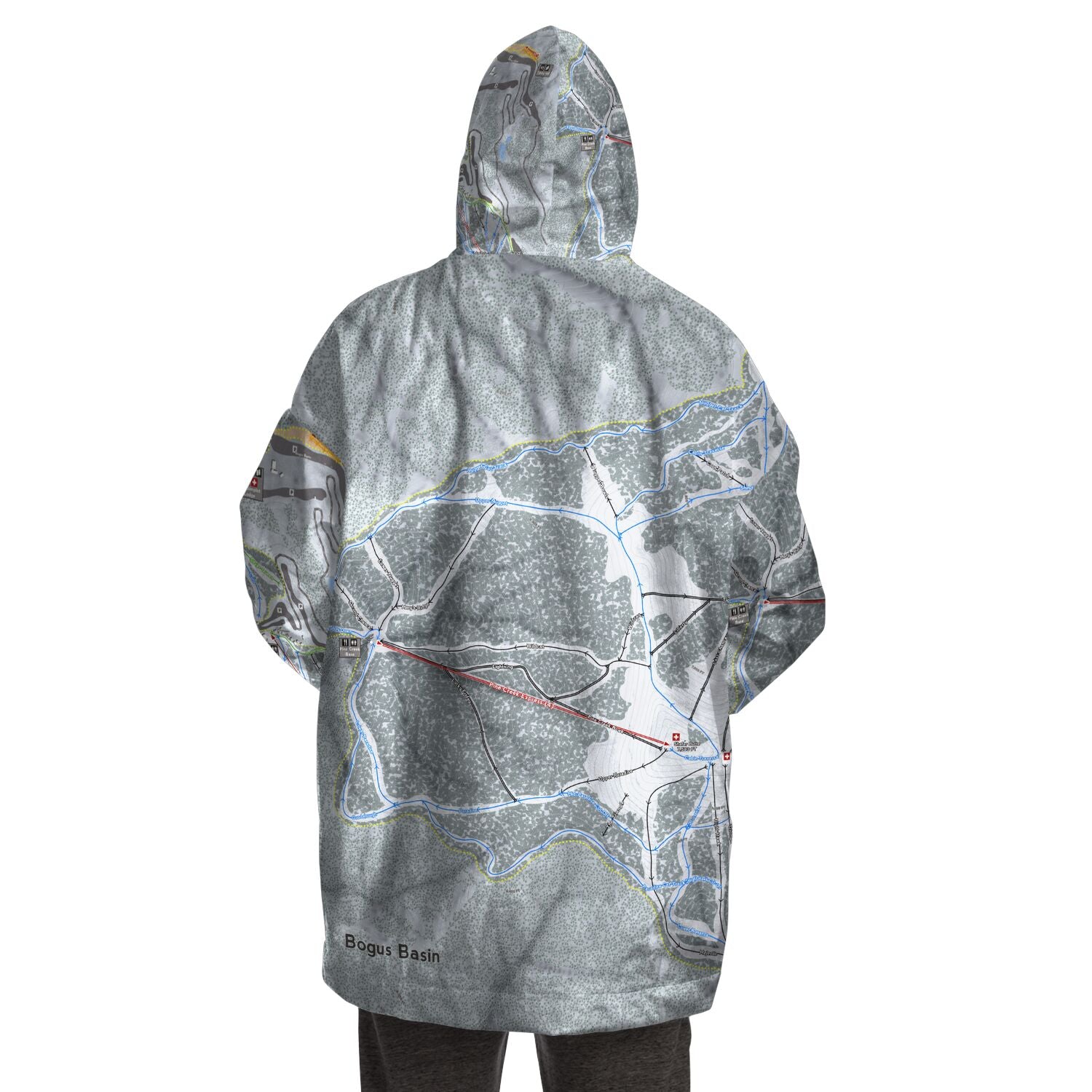 Bogus Basin, Idaho Ski Trail Map - Snug Hoodie