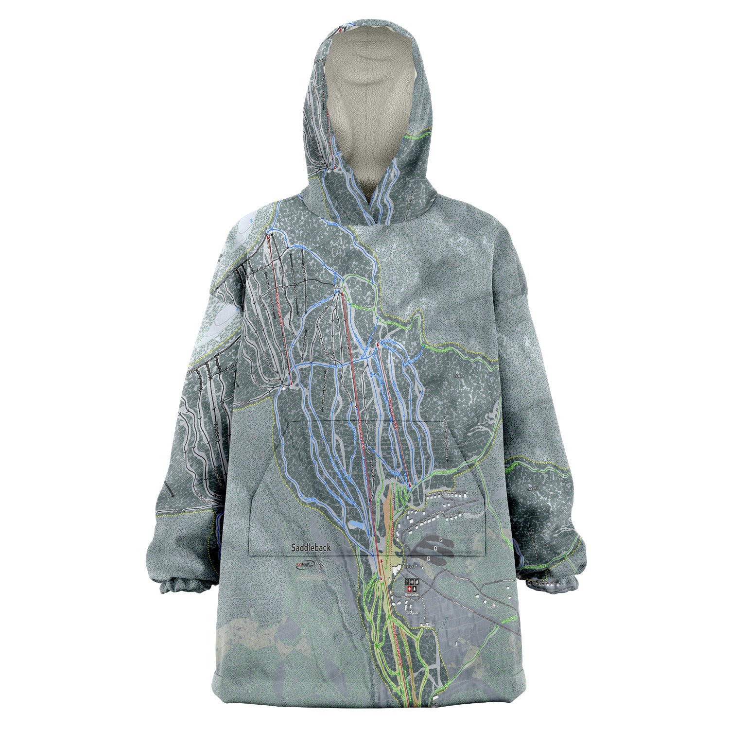 Saddleback, Maine Ski Trail Map - Snug Hoodie