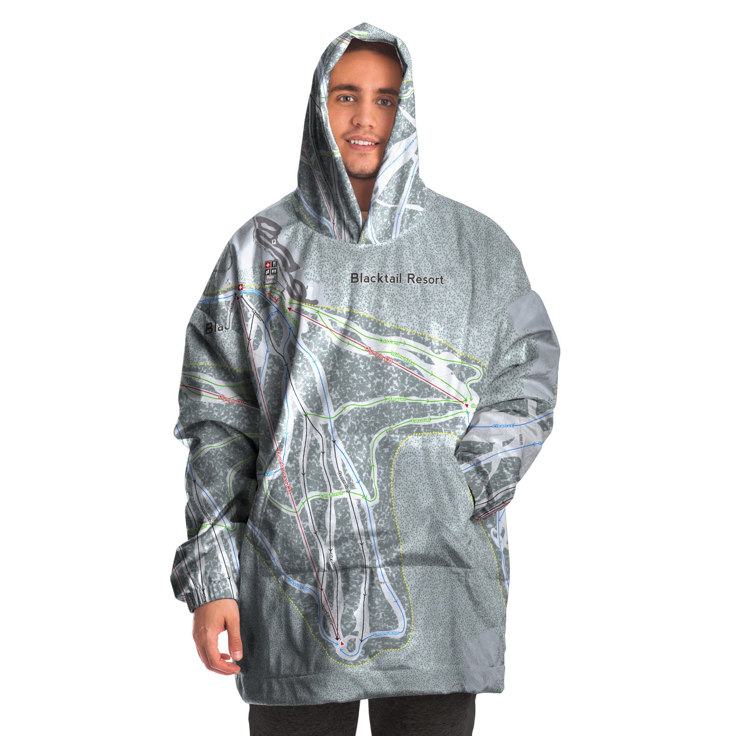 Blacktail, Montana Ski Trail Map - Snug Hoodie