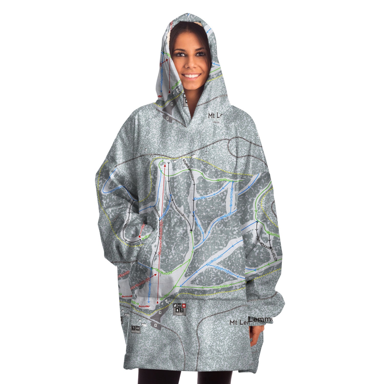 Mt Lemmon, Arizona Ski Trail Map Snug Hoodie