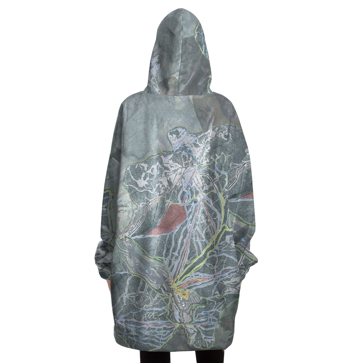 Sun Peaks, British Columbia Ski Trail Map Snug Hoodie