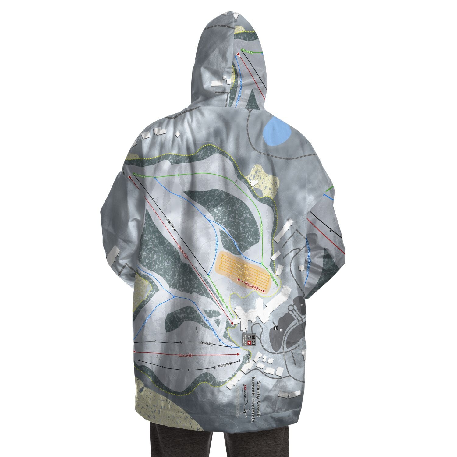 Shanty Creek Summit Mtn, Michigan Ski Trail Map - Snug Hoodie