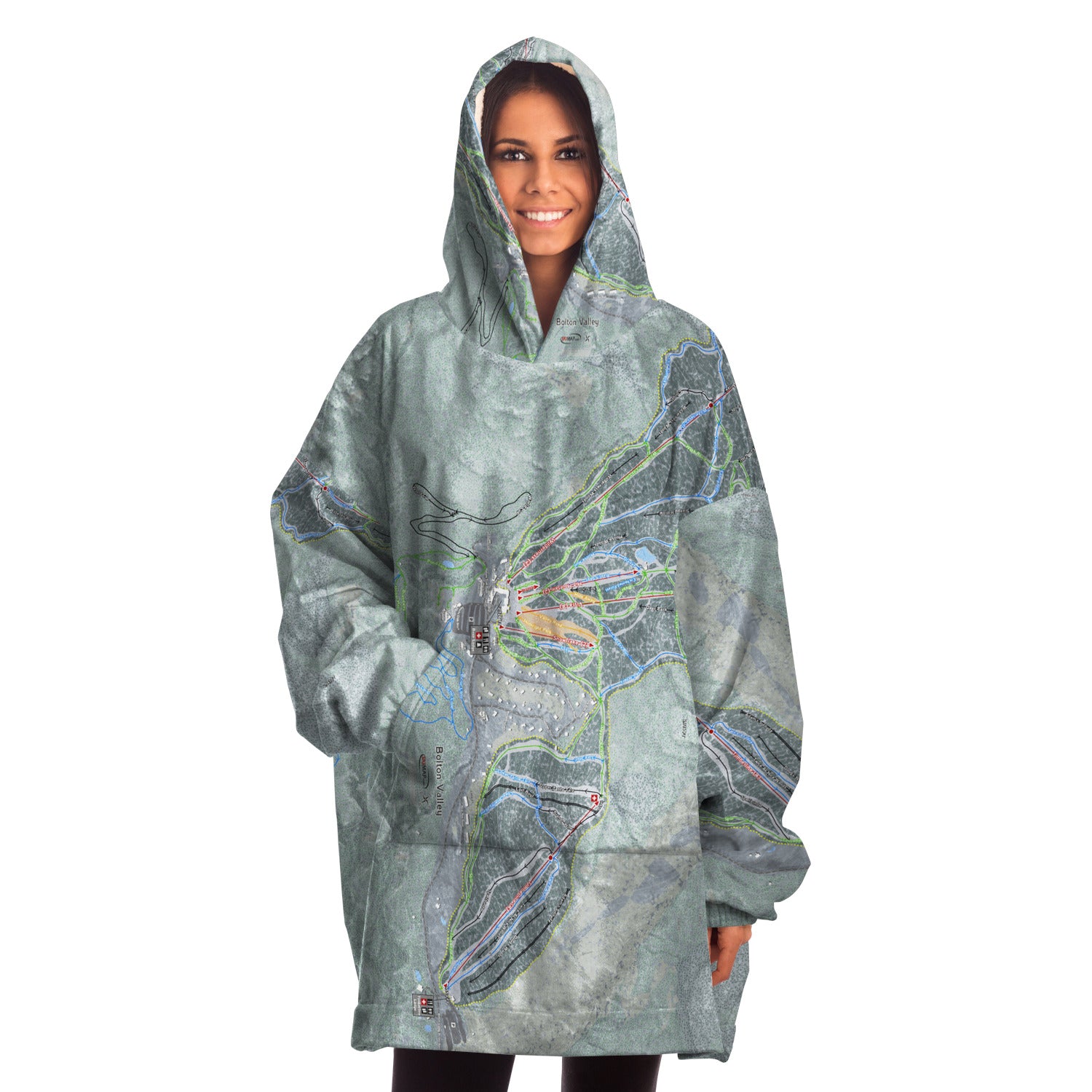 Bolton Valley, Vermont Ski Trail Map - Snug Hoodie