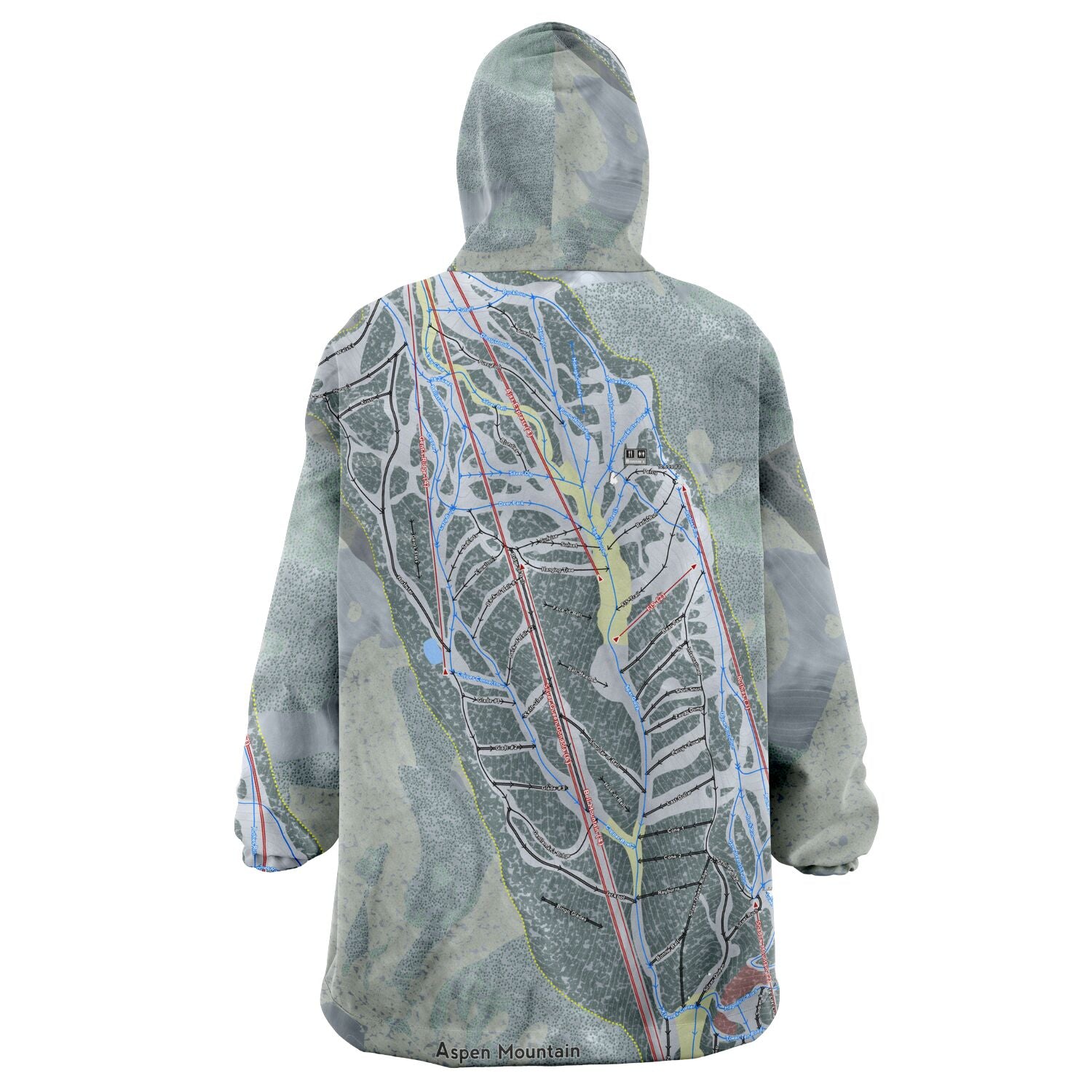 Aspen Mountain, Colorado Ski Trail Map Snug Hoodie