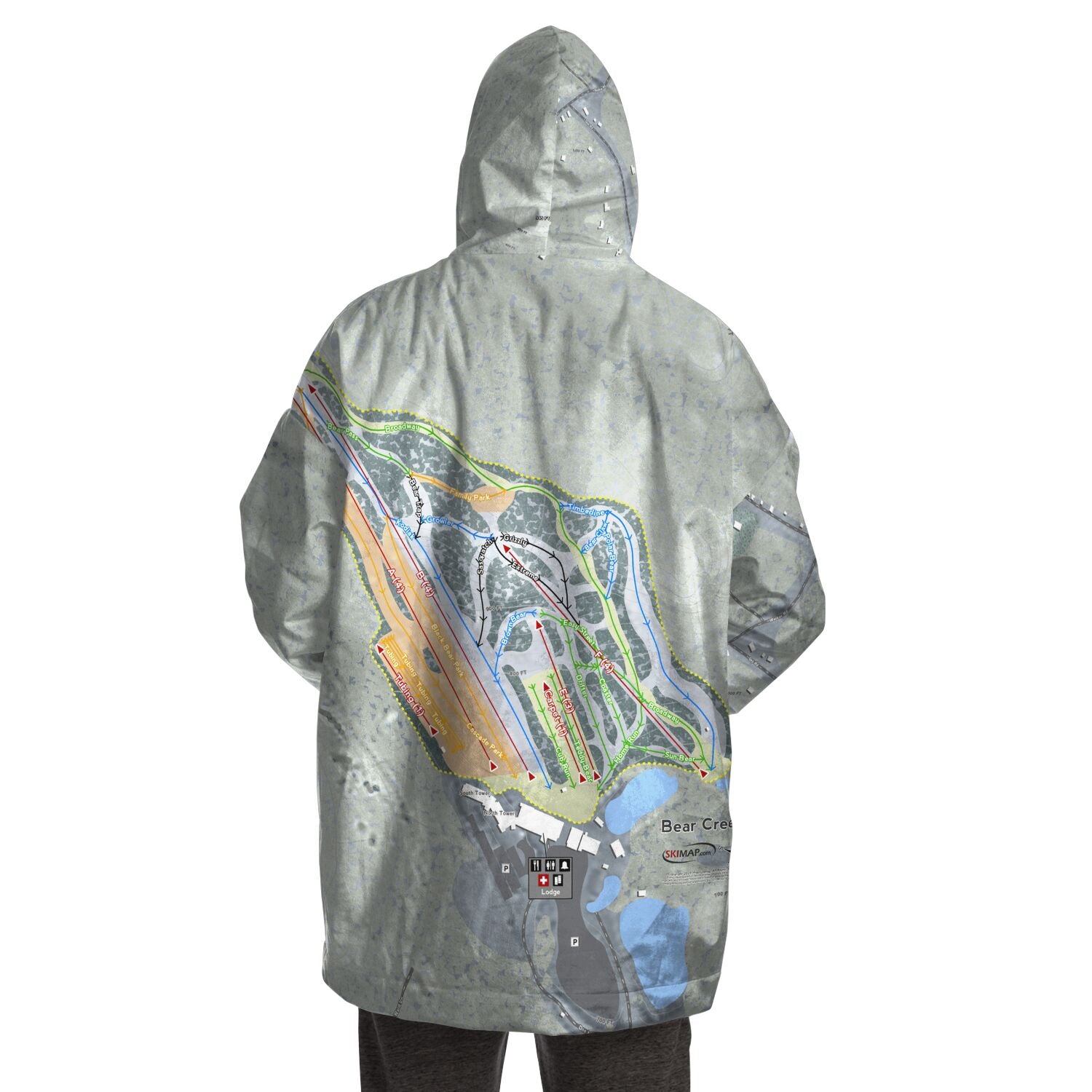 Big Boulder, Pennsylvania Ski Trail Map Snug Hoodie