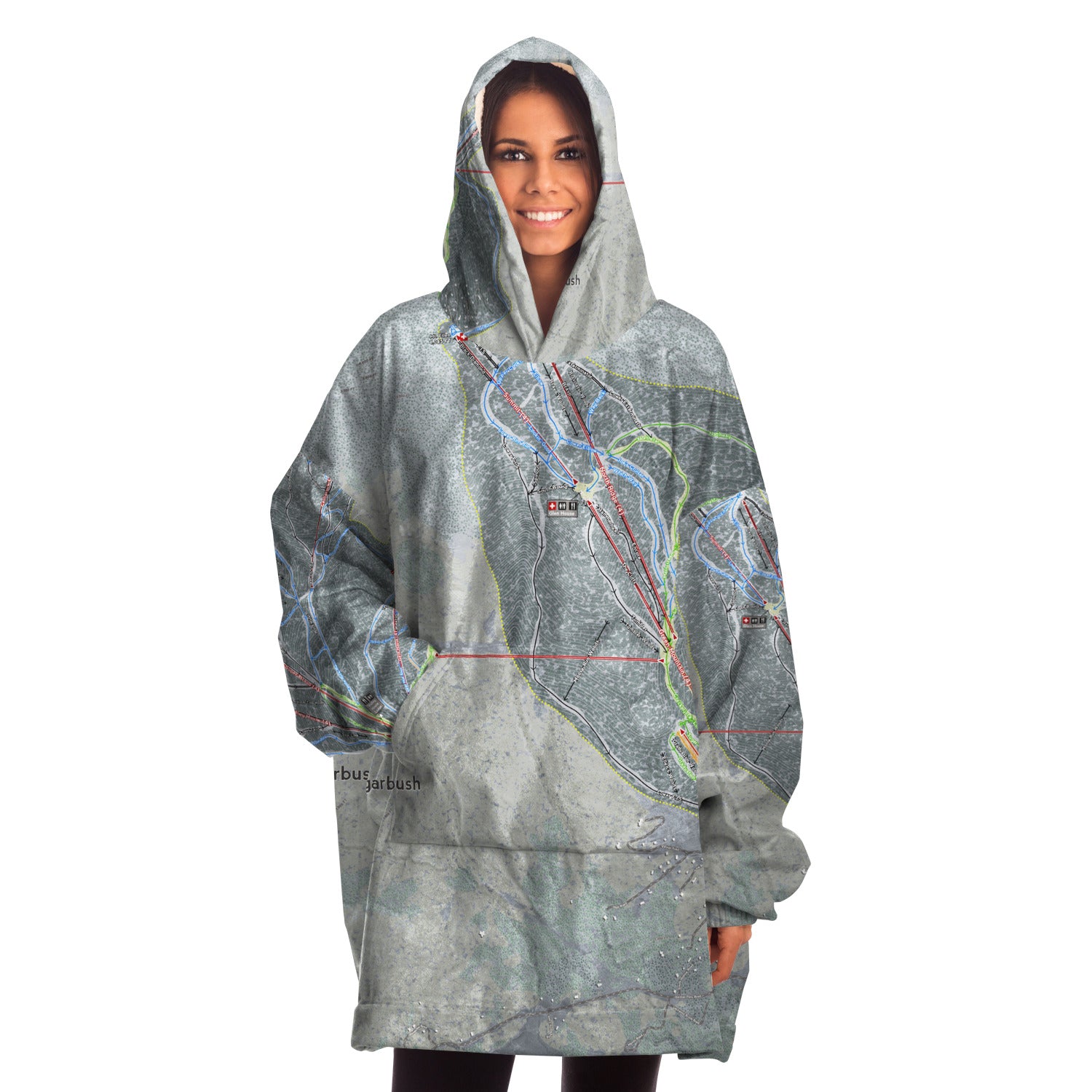 Sugarbush, Vermont Ski Trail Map - Snug Hoodie