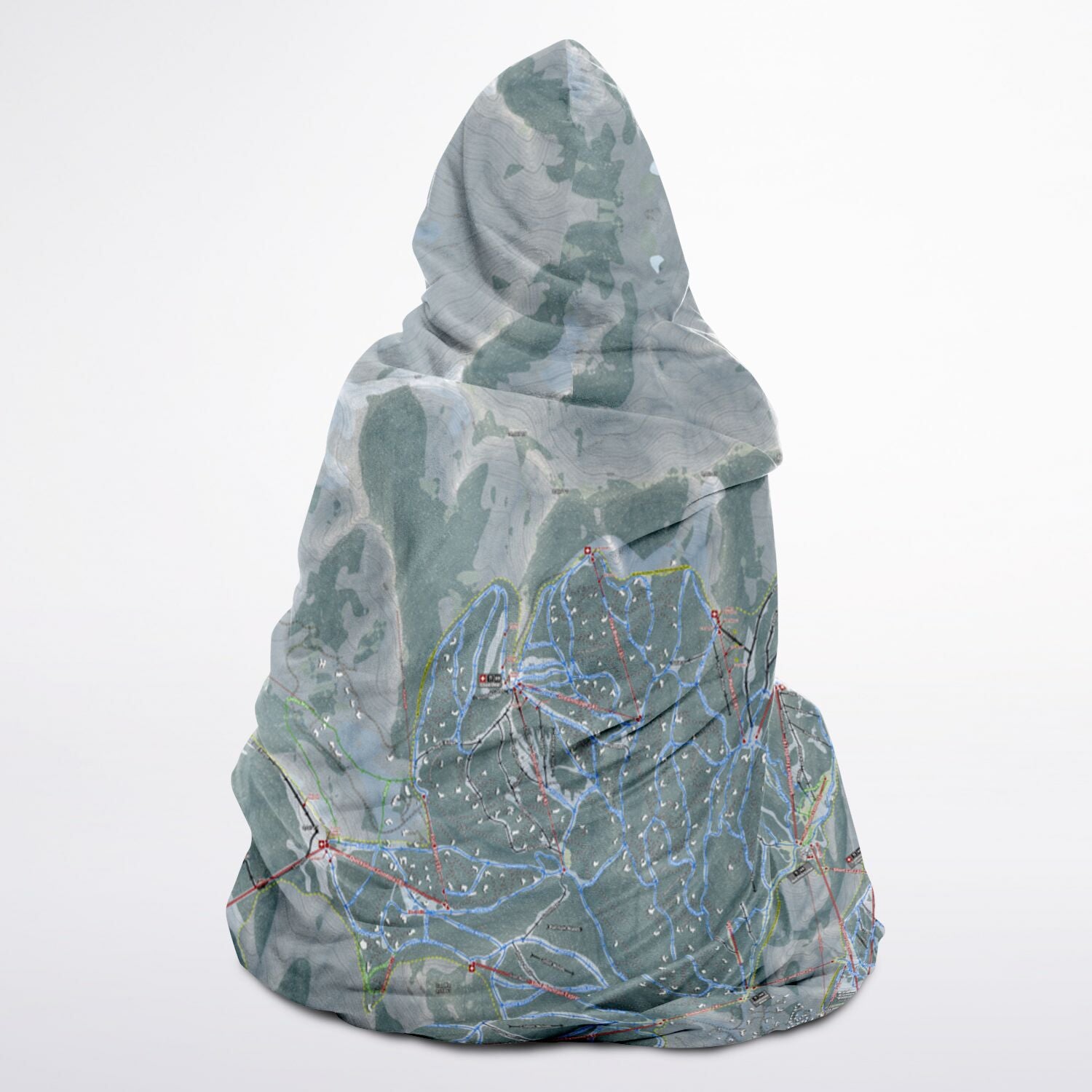 Park City, Utah Ski Trail Map - Adult Hooded Blanket