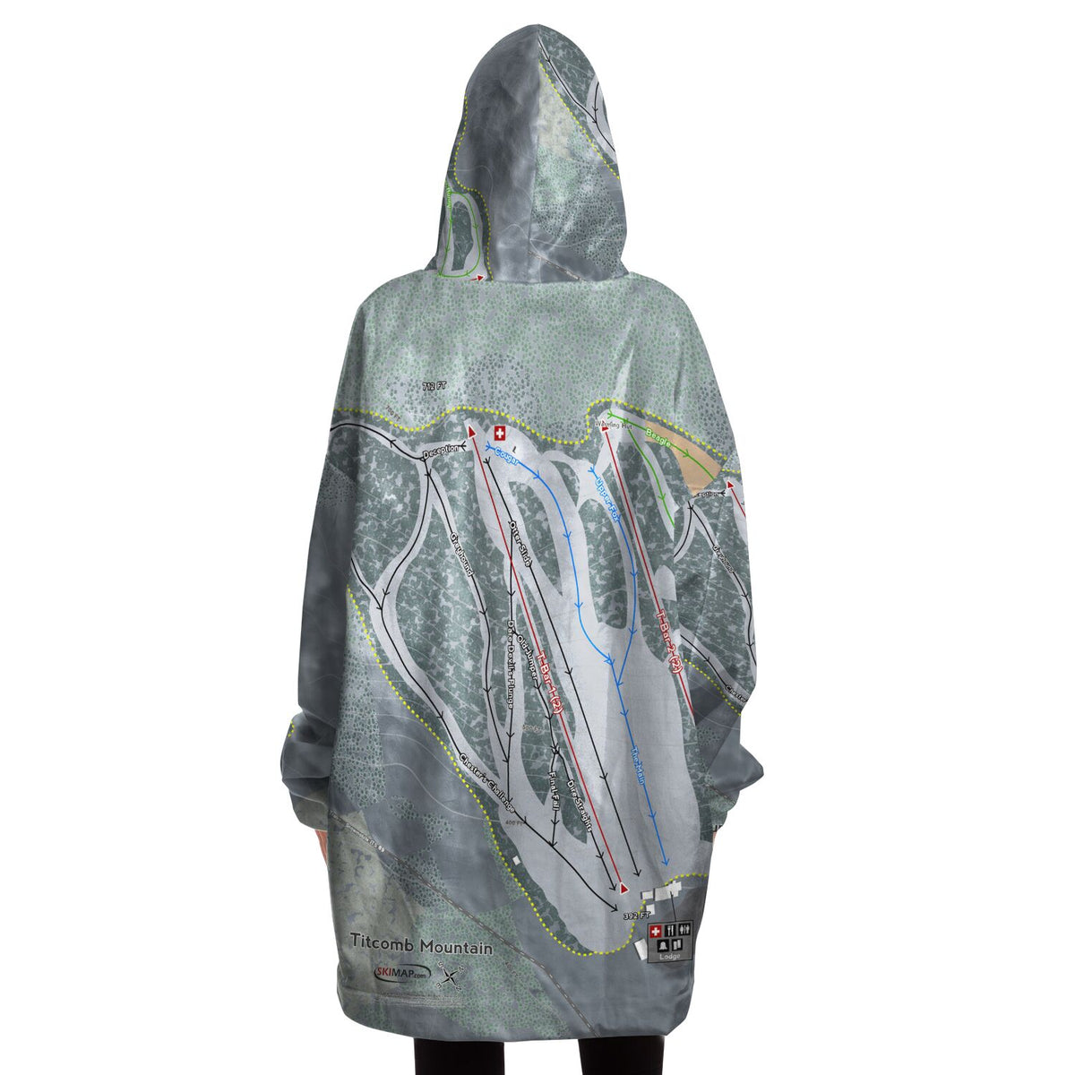 Titcomb Mountain, Maine Ski Trail Map - Snug Hoodie