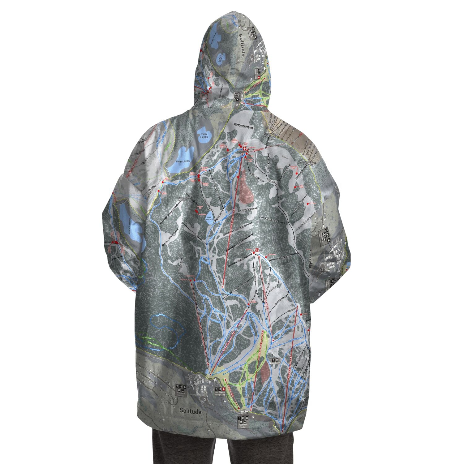 Solitude, Utah Ski Trail Map - Snug Hoodie