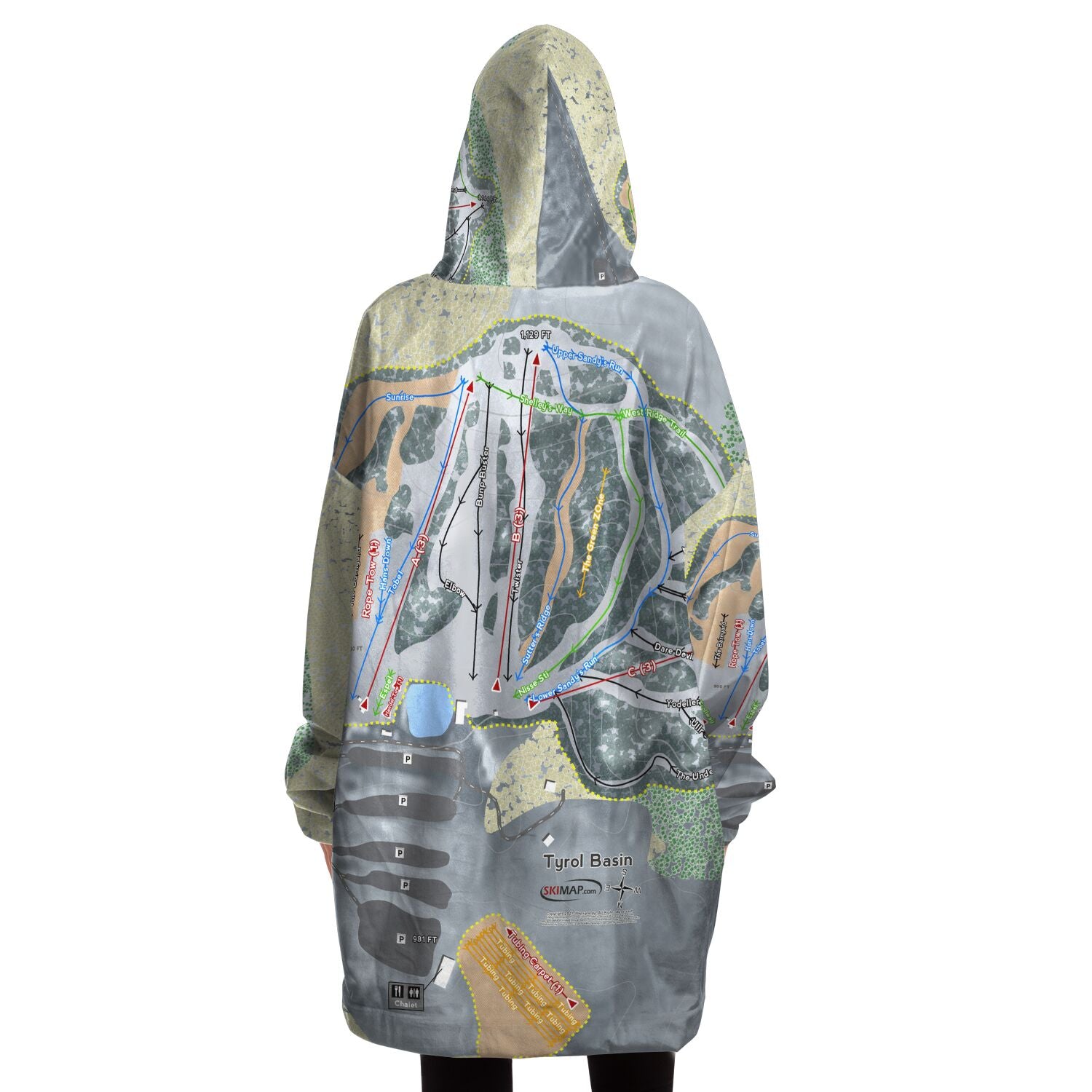 TyrolBasin, Wisconsin Ski Trail Map - Snug Hoodie