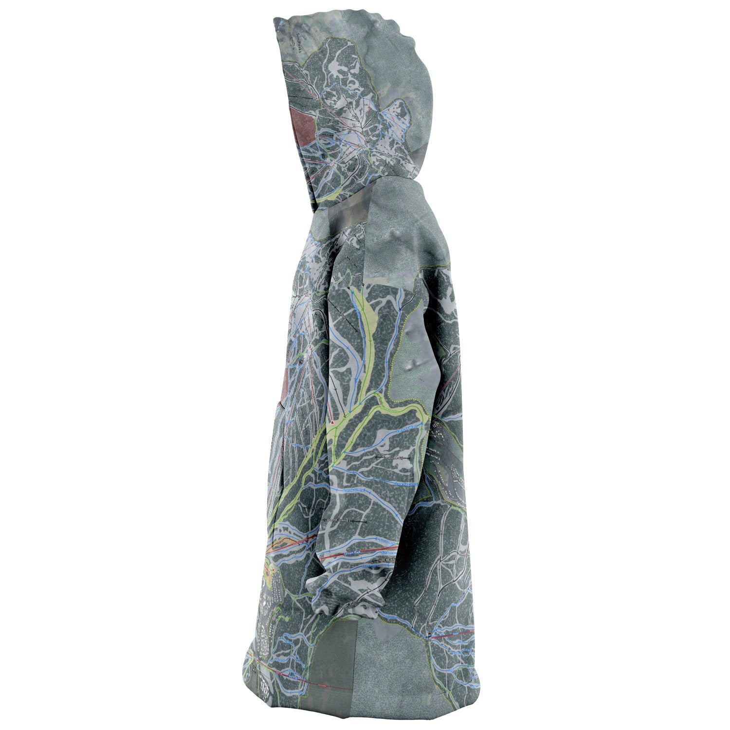 Sun Peaks, British Columbia Ski Trail Map Snug Hoodie