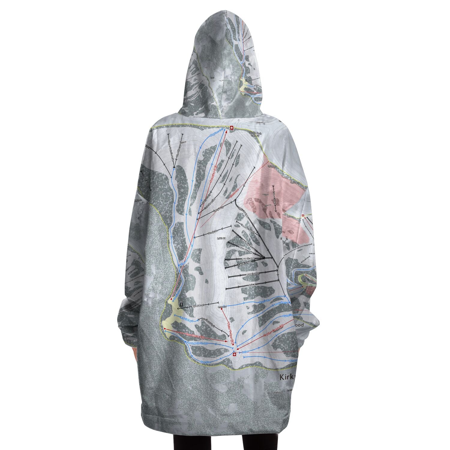 Kirkwood, California Ski Trail Map - Snug Hoodie