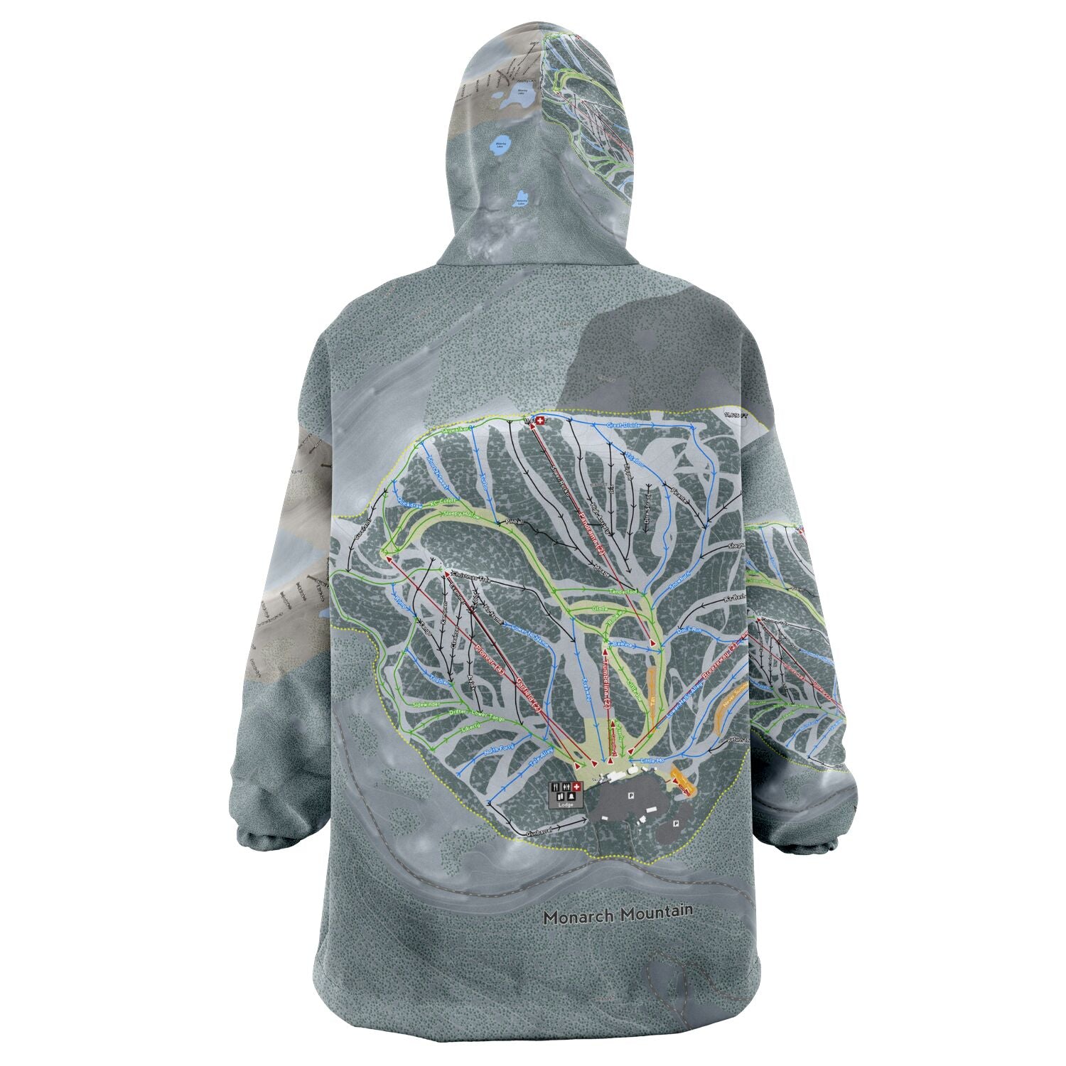 Monarch Mountain, Colorado Ski Trail Map - Snug Hoodie