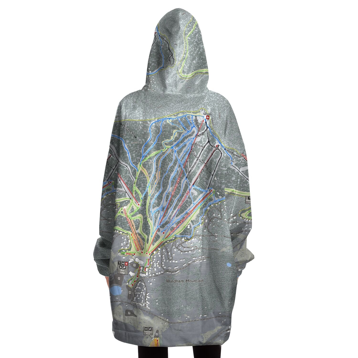 Windham Mountain, New York Ski Trail Map - Snug Hoodie