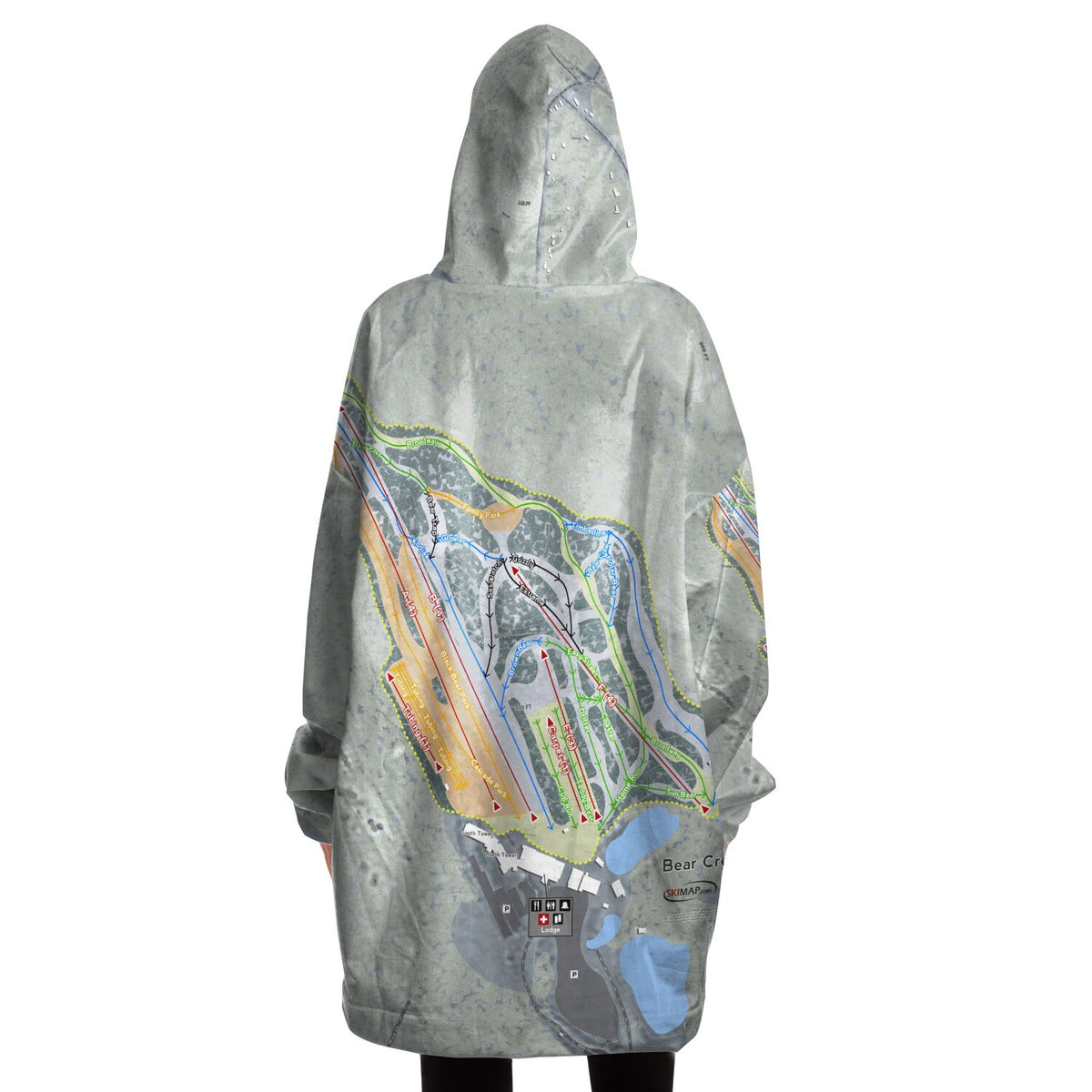 Big Boulder, Pennsylvania Ski Trail Map Snug Hoodie