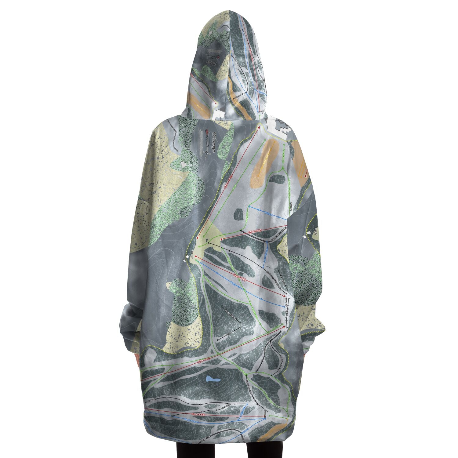 Otsego, Michigan Ski Trail Map Snug Hoodie