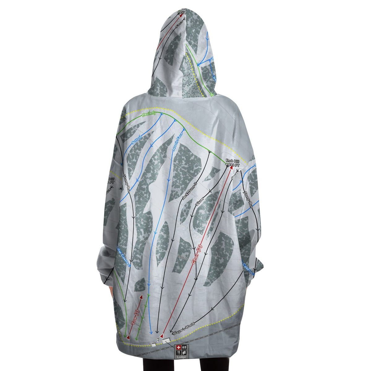 Sitz mark, Washington Ski Trail Map - Snug Hoodie