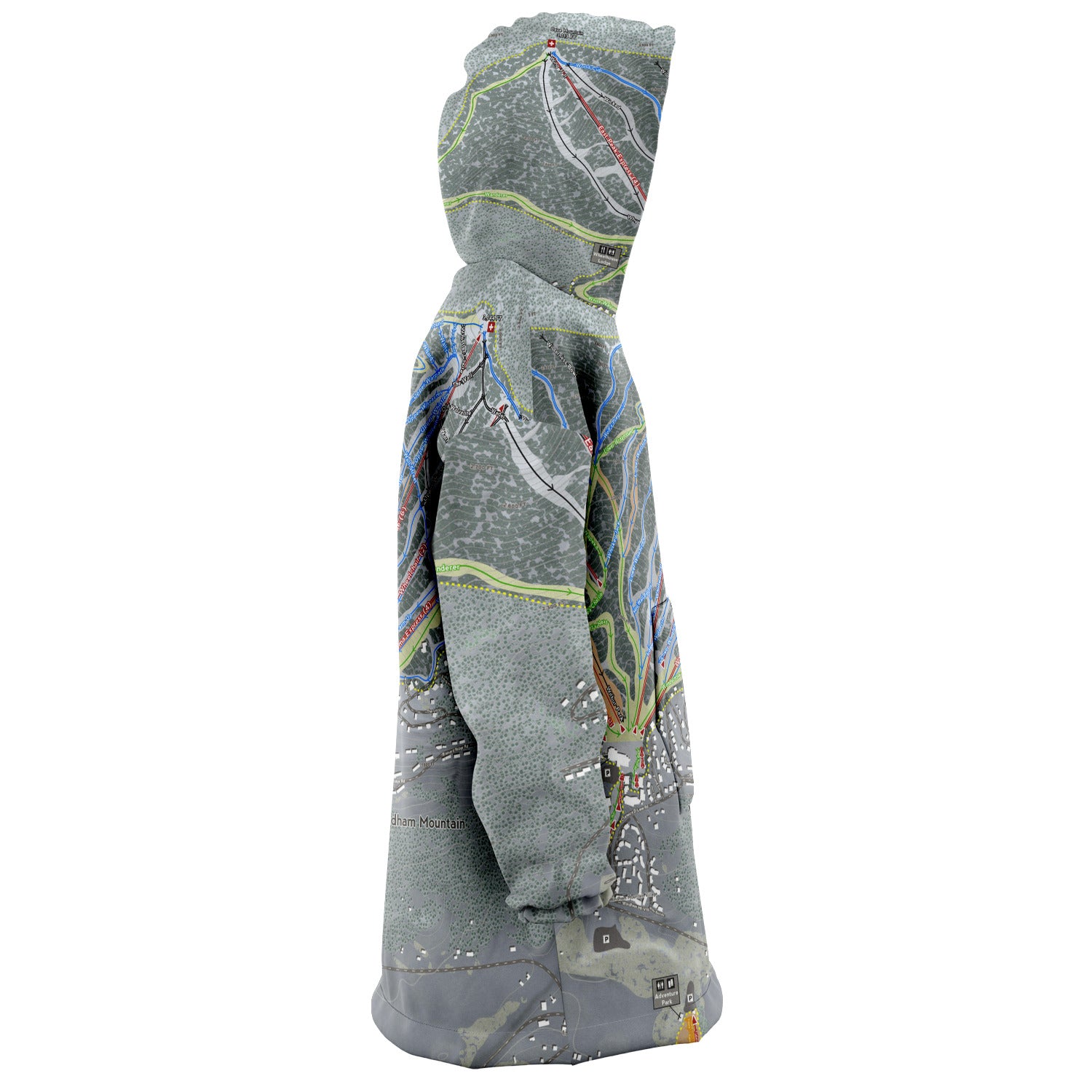 Windham Mountain, New York Ski Trail Map - Snug Hoodie